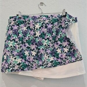 Puma Lillie Wrap Skirt Floral Golf Tennis Skort XXL Dark Myrtle Lavender 626908